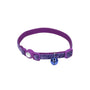 Safe Cat Jeweled Buckle with Glitter Overlay Adjustable Breakaway Cat Collar, Purple, 3/8-in x 8-12-in