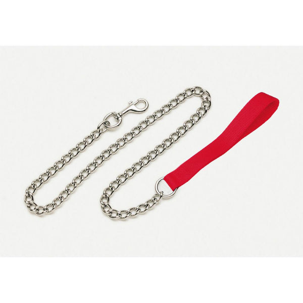 Titan Chain with Nylon Handle Dog Leash, Red