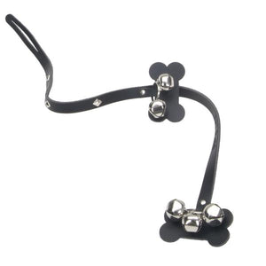 Li'l Pals Leather Dog Potty Training Bells, Black