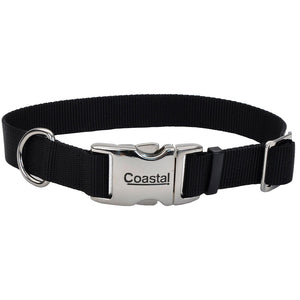 Coastal Collier réglable avec boucle métallique pour chiens, Noir