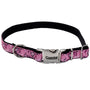 Ribbon Collier réglable pour chiens avec boucle métal, Paisley rose