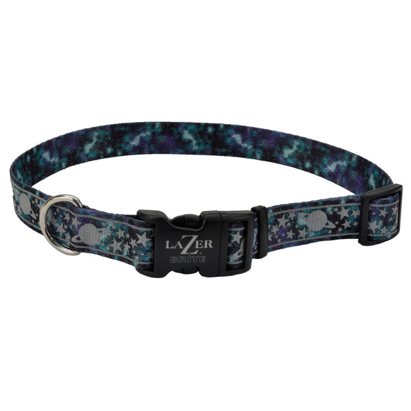 Lazer Brite Patterned Dog Collar, Galaxy