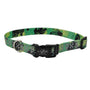 Lazer Brite Patterned Dog Collar, Lime Skulls