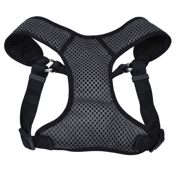 Coastal Comfort Soft Sport Wrap Adjustable Dog Harness, Grey & Black