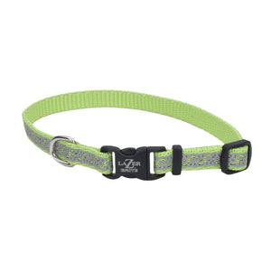 Lazer Brite Collier réglable réfléchissant à design ouvert, Lime Geometric