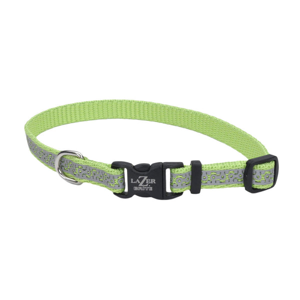 Lazer Brite Collier réglable réfléchissant à design ouvert, Lime Geometric