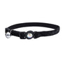 Safe Cat Jeweled Buckle Adjustable Breakaway Cat Collar with Glitter Overlay, Black