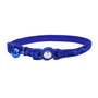Safe Cat Collier de chat réglable à fermeture de sécurité avec boucle ornée et paillettes, Bleu