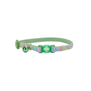 Safe Cat Collier ajustable à fermeture de sécurité phosphorescent, Glowing Green Stripes