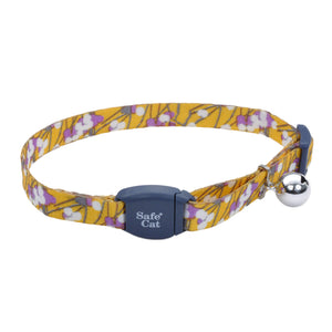 Safe Cat Collier ajustable à rupture pour chat avec boucle magnétique, fleur tige charbon