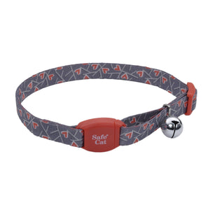 Safe Cat Collier ajustable à rupture pour chat avec boucle magnétique, cœur saumon charbon