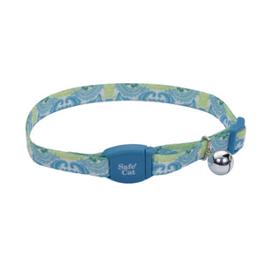 Safe Cat Collier ajustable à rupture pour chat avec boucle magnétique, paon sarcelle
