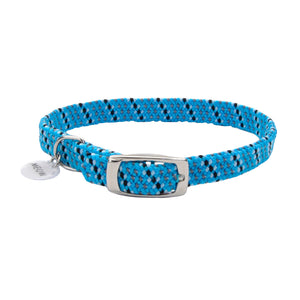 Collier de sécurité élastique réfléchissant Coastal ElastaCat avec breloque réfléchissante, bleu et noir