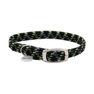 Collier pour chat extensible de sécurité Coastal ElastaCat avec breloque réfléchissante, noir et vert