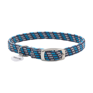 Collier pour chat extensible de sécurité Coastal ElastaCat avec breloque réfléchissante, gris et bleu