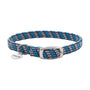 Collier pour chat extensible de sécurité Coastal ElastaCat avec breloque réfléchissante, gris et bleu