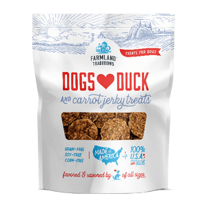 Farmland Traditions Friandises jerky au canard et à la carotte pour chiens