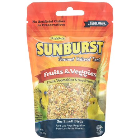 Higgins Sunburst Fruits & Veggies Gourmet Treats for Small Birds, 3 oz