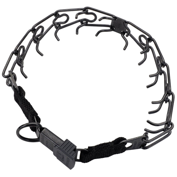 Herm Sprenger Black Stainless Ultra-Plus Dog Prong Training Collar with ClicLock
