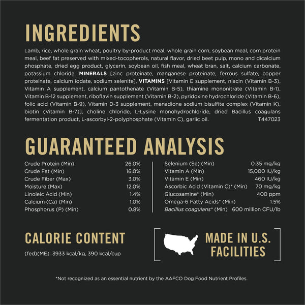 Purina Pro Plan Savour Adult Shredded Blend Lamb & Rice Formula Nourriture sèche pour chiens