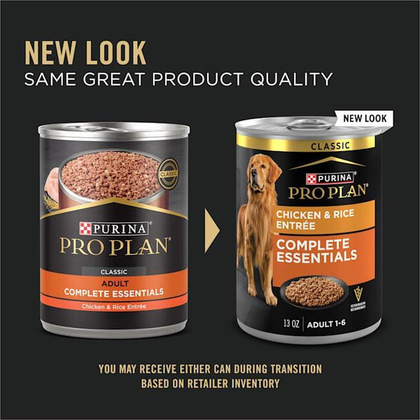 Purina Pro Plan Complete Essentials Chicken & Rice Entree Adult Wet Dog Food Can