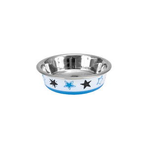 Maslow Design Series Cat Bowls, White & Blue