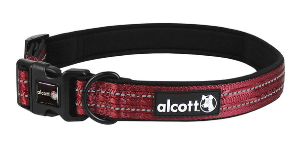 Alcott Adventure Adjustable Dog Collar, Red