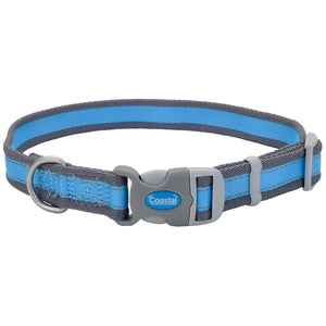 Pro Collier de chien réglable réfléchissant, Bleu vif avec gris