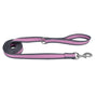 Pro Reflective Dog Leash, Bright Pink with Grey