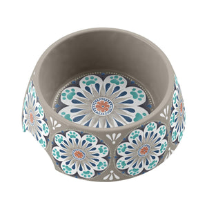 Tarhong Caramel Medallion Pet Bowl, Grey