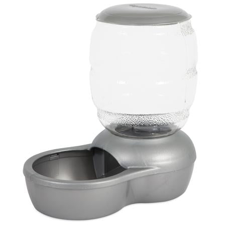 Petmate Replenish avec mangeoire pour chien Microban, gris argenté nacré