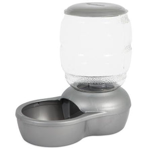 Petmate Replenish avec mangeoire pour chien Microban, gris argenté nacré