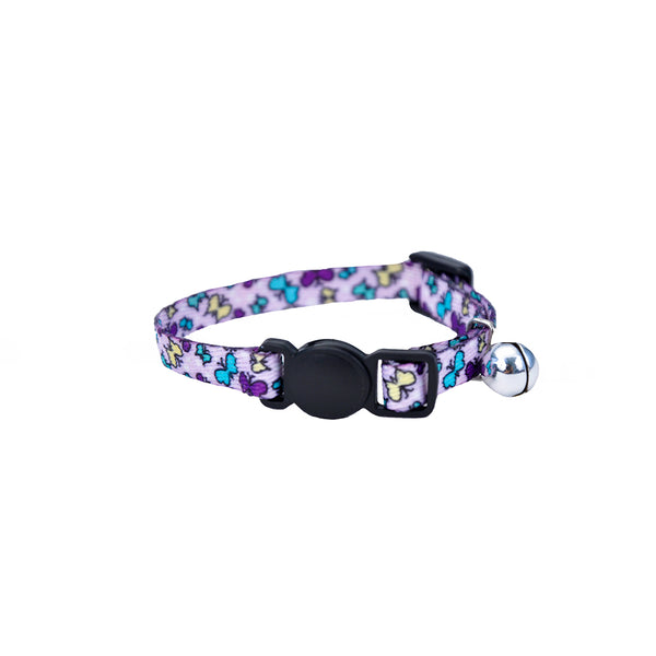 Li'l Pals Collier pour chaton réglable à dégagement rapide, Papillons violets, 5/16 po x 6-8 po
