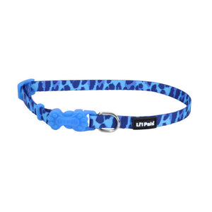 Li'l Pals Adjustable Patterned Dog Collar, Blue Leopard