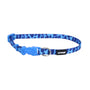Li'l Pals Adjustable Patterned Dog Collar, Blue Leopard