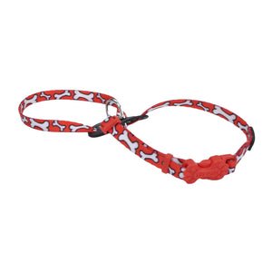Li'l Pals Adjustable Dog Harness for Puppies & Small Dogs, Red and White Bones, 3/8-in x 6-10-in