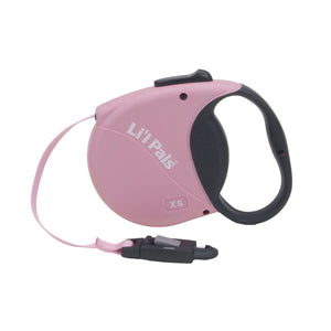 Li'l Pals Laisse rétractable pour chiens avec clip E-Z Snap, Rose, jusqu'à 16 lb