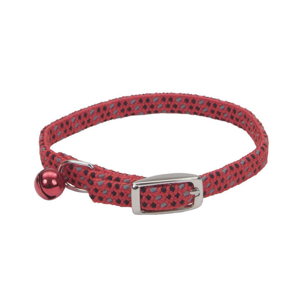 Li'l Pals Elasticized Safety Kitten Collar with Reflective Threads, Red, 3/8-inx8-in