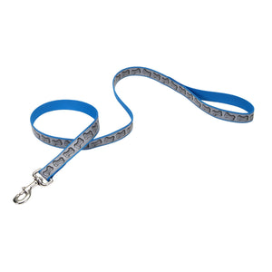 Lazer Brite Reflective Dog Leash, Turquoise Bones