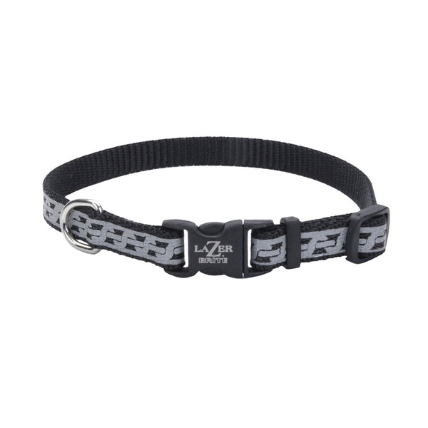 Lazer Brite Reflective Open-Design Adjustable Collar, Black Chain Link