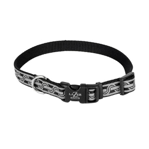 Lazer Brite Reflective Open-Design Adjustable Collar, Black Chain Link