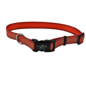 Lazer Brite Patterned Collar,Orange Aztec