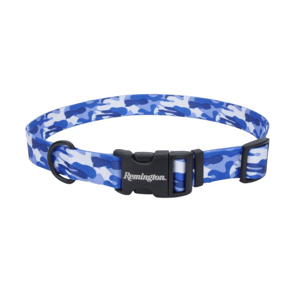 Collier ajustable à motifs Remington pour chien, Remington Camo Bleu