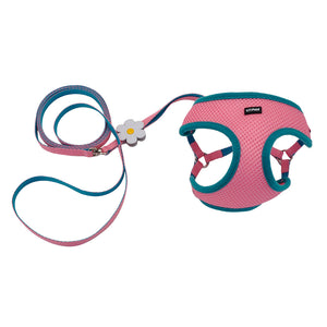 Li'l Pals Mesh Harness and Leash Combo, Pink Bright, 3/8-inx10-14-in