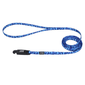 Li'l Pals Patterned Dog Leash with E-Z Snap, Blue Leopard