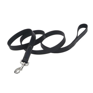 Circle T Oak Tanned Leather Dog Leash, Black