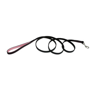 Circle T Fashion Leather Padded Handle Dog Leash, Pink