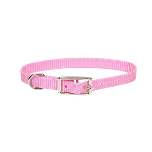 Coastal Single-Ply Dog Collar, Pink Bright
