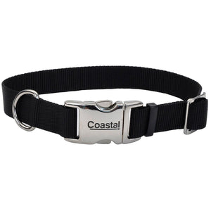 Coastal Collier réglable avec boucle métallique pour chiens, Noir