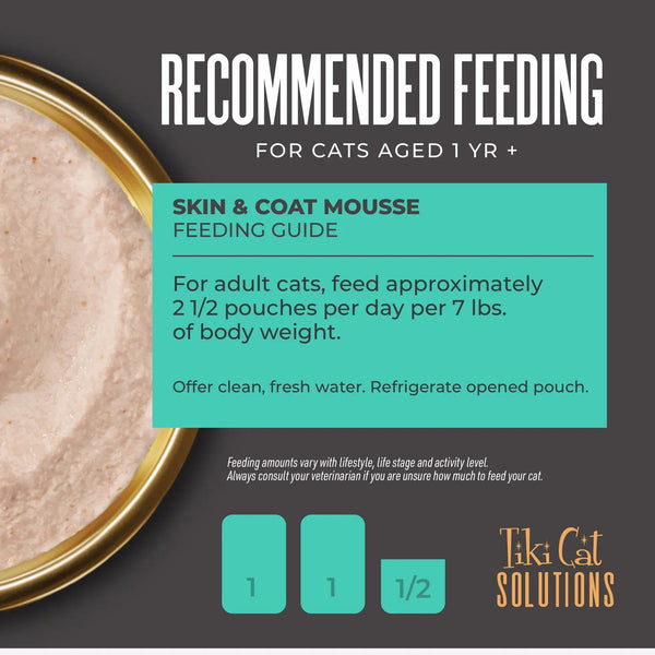 Tiki Cat Solutions Skin + Coat Mousse Salmon in Broth Wet Cat Food Pouch
